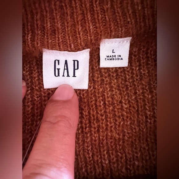 Gap crew  neck sweater GAP Sweater Unisex Size L RN 54023 Retro Knitting Brown - Picture 6 of 16